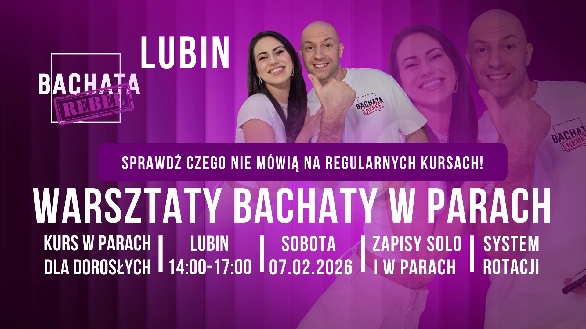 Warsztaty Weekendowe Bachaty w Parach w Lubinie 07.02.2026